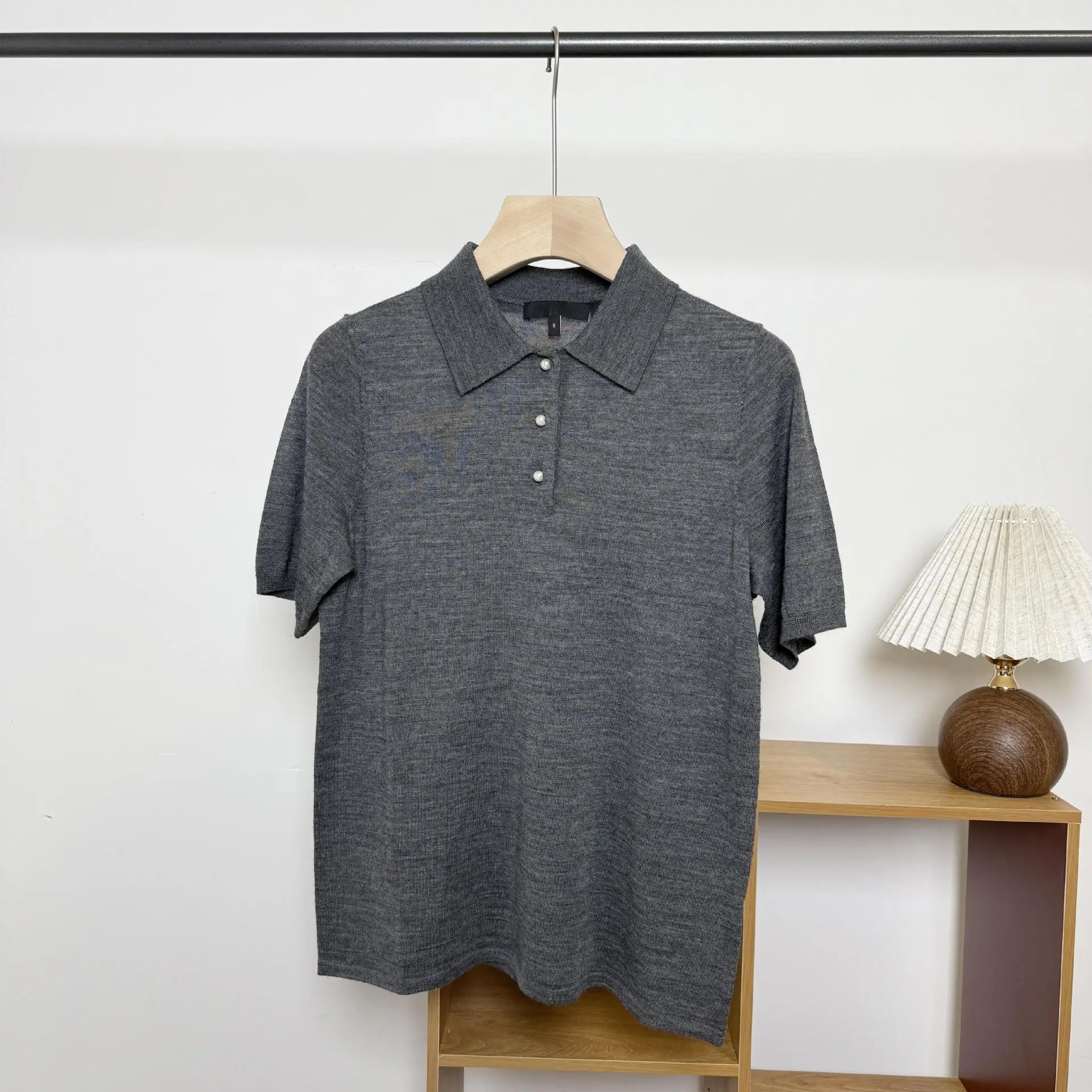 Design Knit Polo Shirt Beige Polo - 5