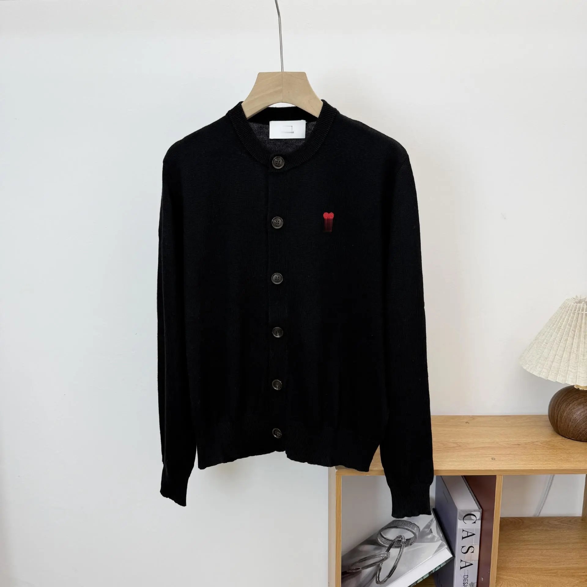 Design Knit Cardigan Beige Button-Front Cardigan - 9