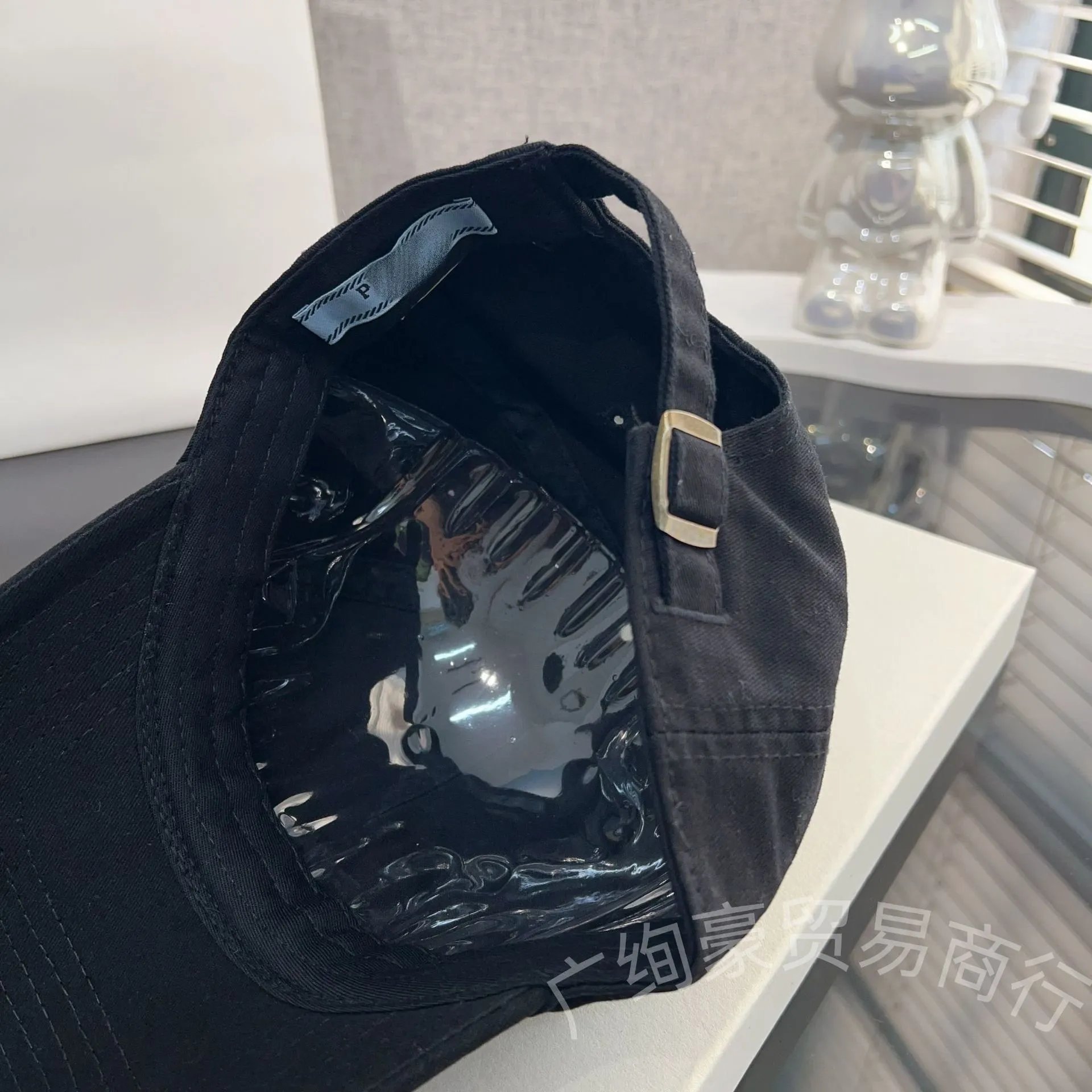 Prada Re-Edition Triangle Logo Beige Distressed Baseball Cap - 5