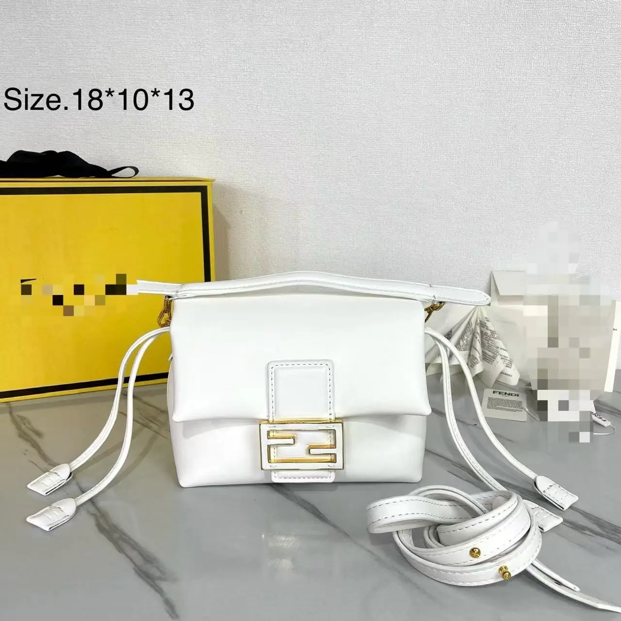 Fendi Fendigraphy Mini Bag Black Leather Shoulder Bag - 4