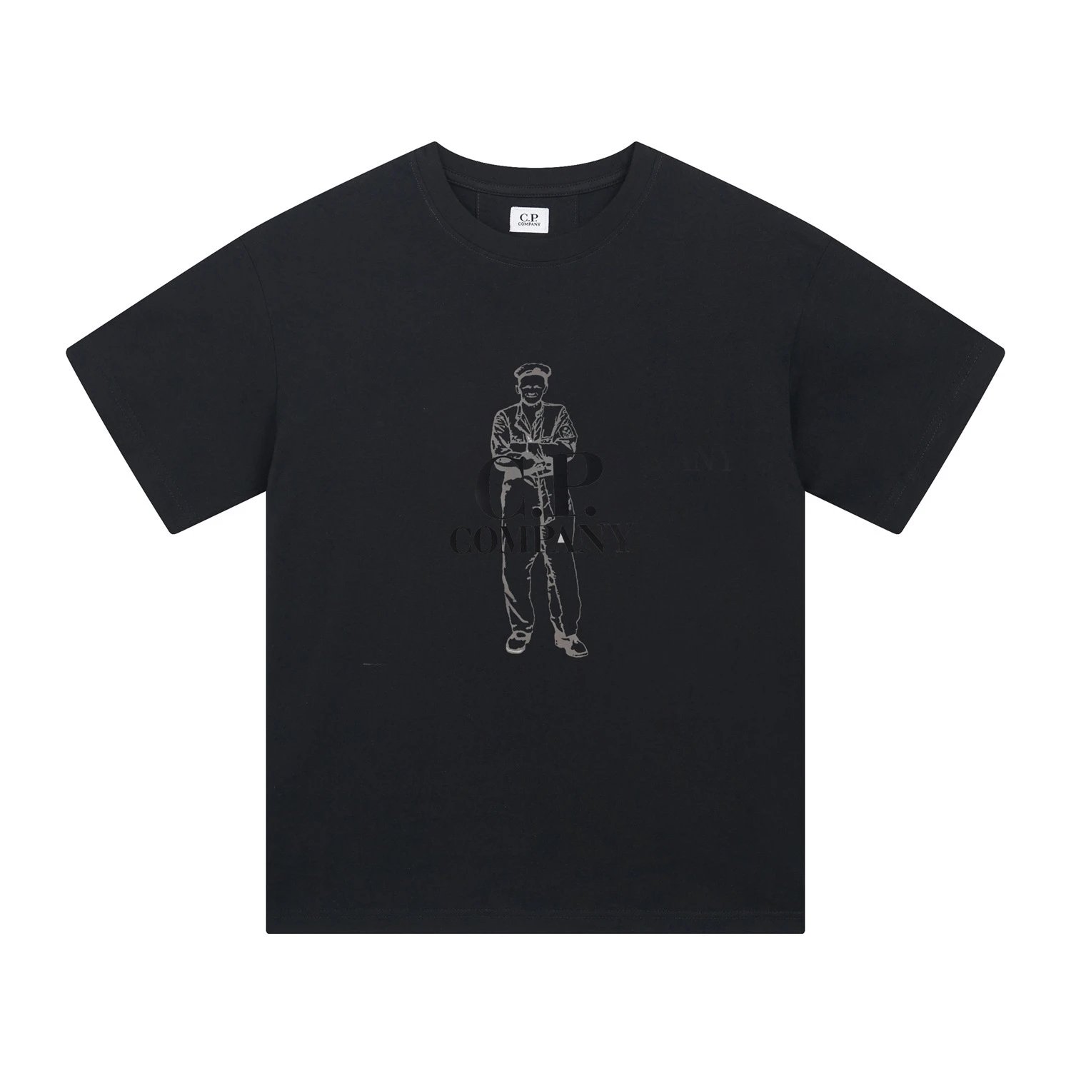 C.P. Company T-Shirts Logo Print Crewneck Short-Sleeve T-Shirt — 219 black