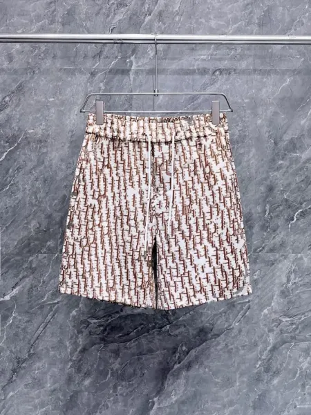 Dior Oblique Print Shorts Beige Brown Multicolor - 1