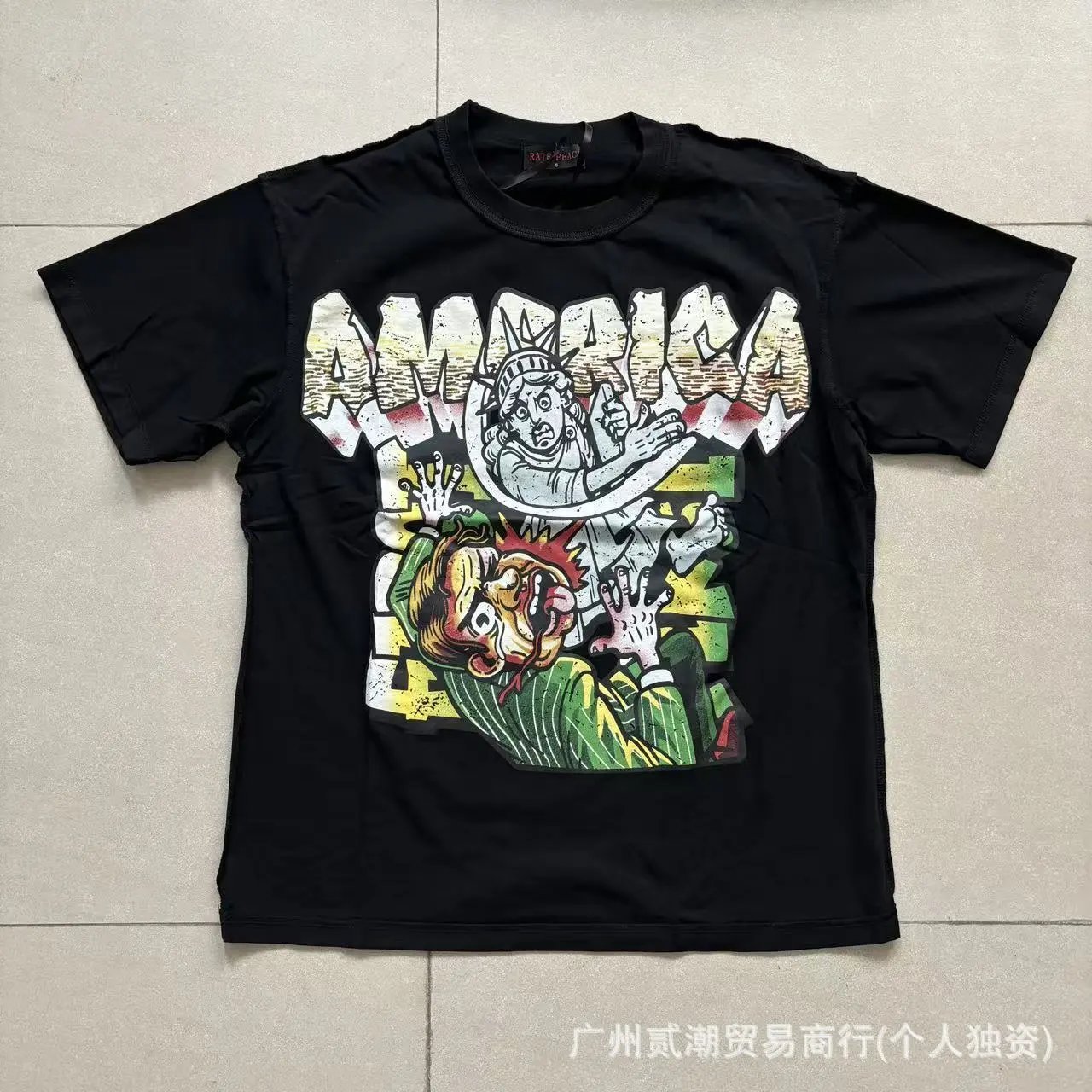 Design Rat & Dead America Graphic Print Black T-Shirt T-Shirts - 4
