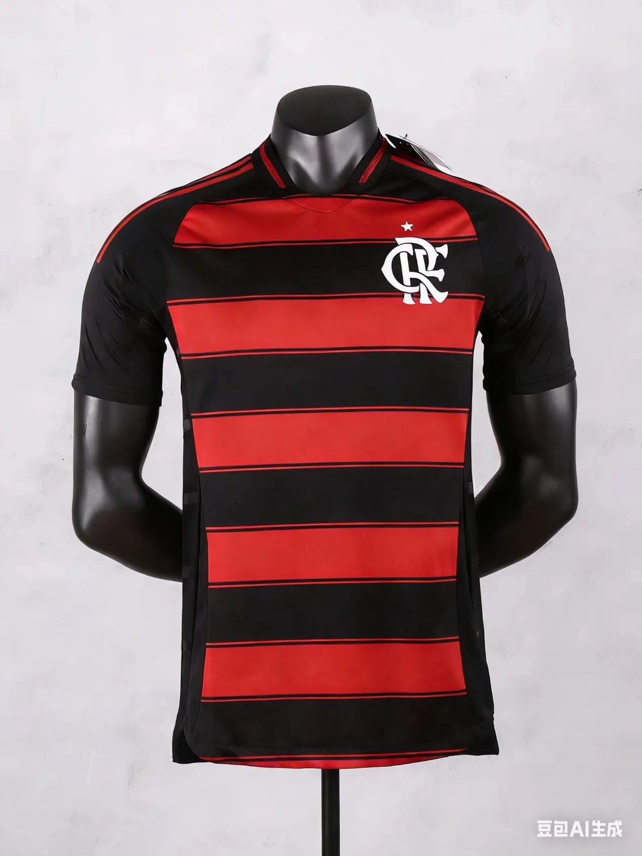 Flamengo Home Jersey Red and Black Striped Football Shirt - 1