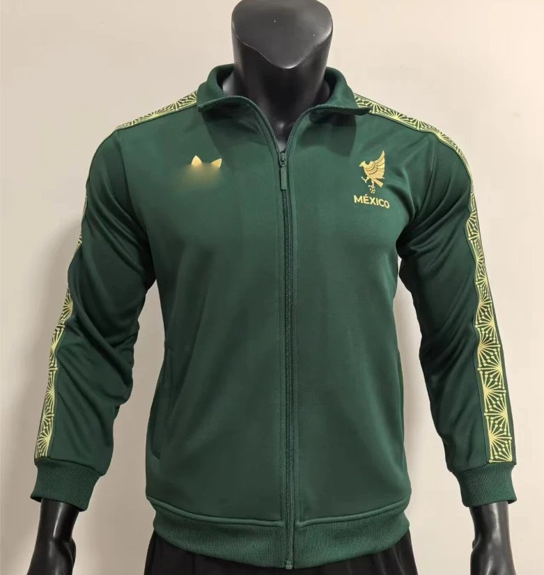 Design Mexico National Team Track Jacket Burgundy Gold Outerwear - 13