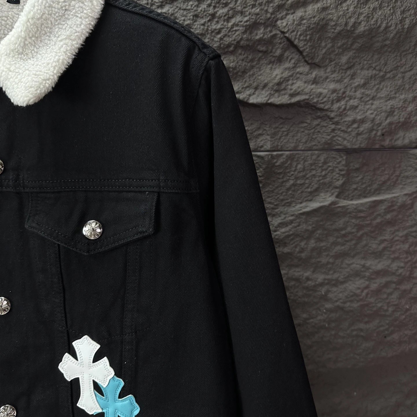 Chrome Hearts Cross Patch Denim Jacket Black - 6