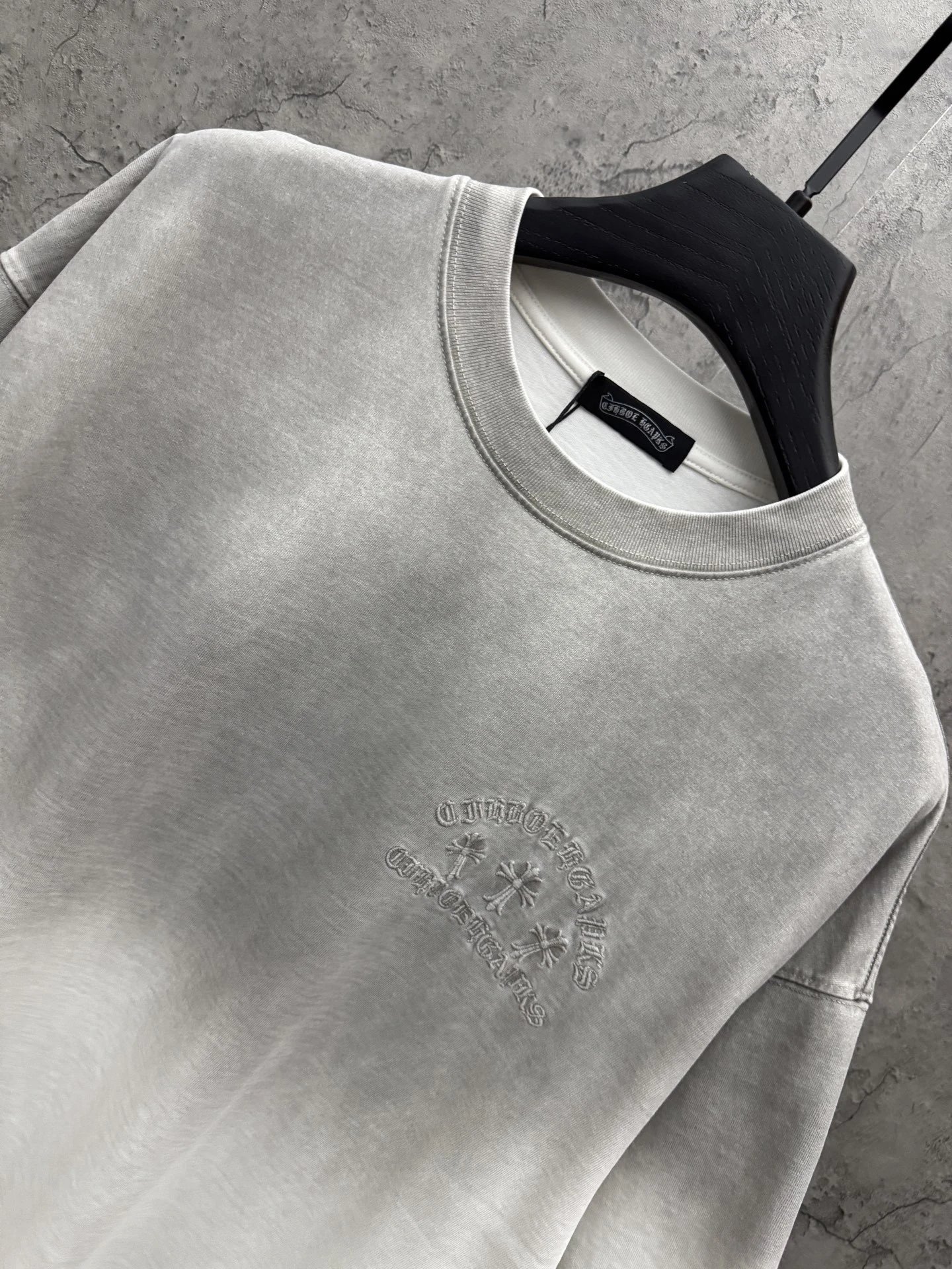 Chrome Hearts Embroidered Washed Black T-Shirt - 14