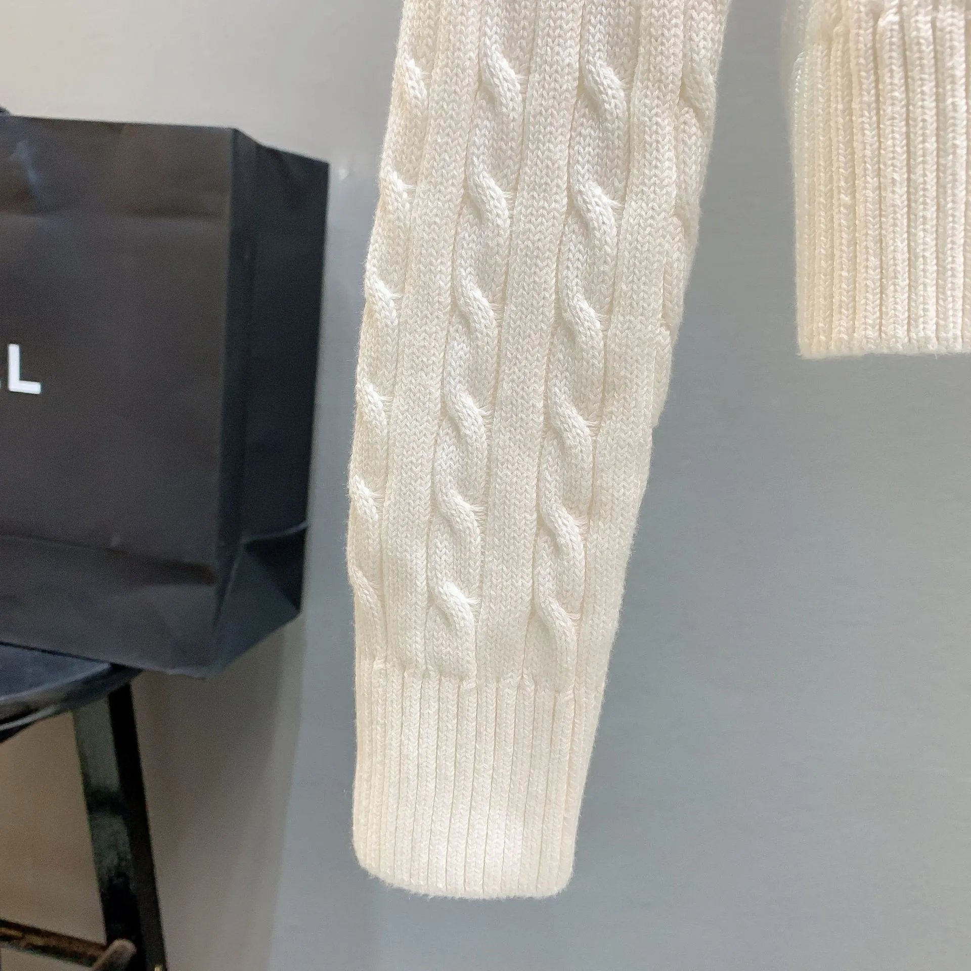 Polo Ralph Lauren Cable Knit Collar Cardigan White - 8