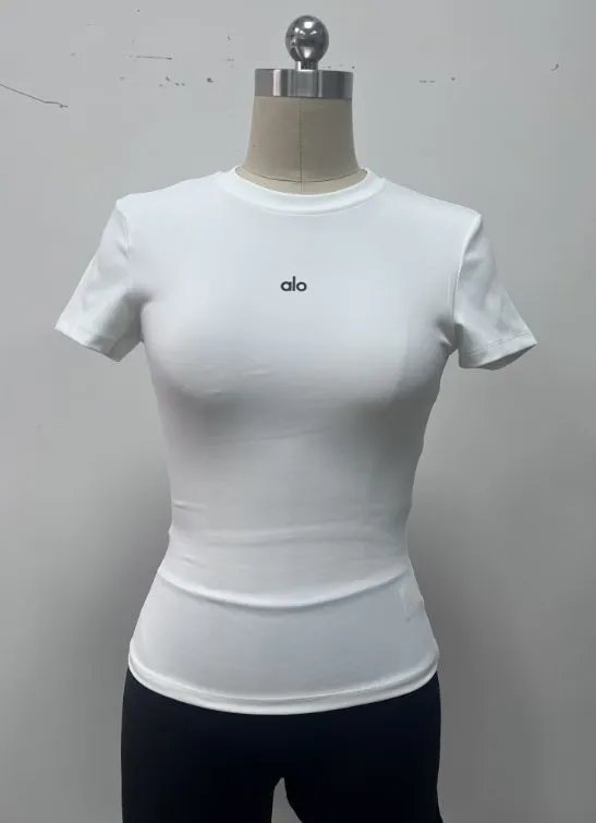 Alo Reflective High-Neck Crop Top Brown Activewear Set - 13