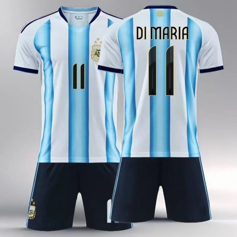 Design Argentina National Team Home Jersey White Light Blue Stripes Messi Edition Jersey - 8