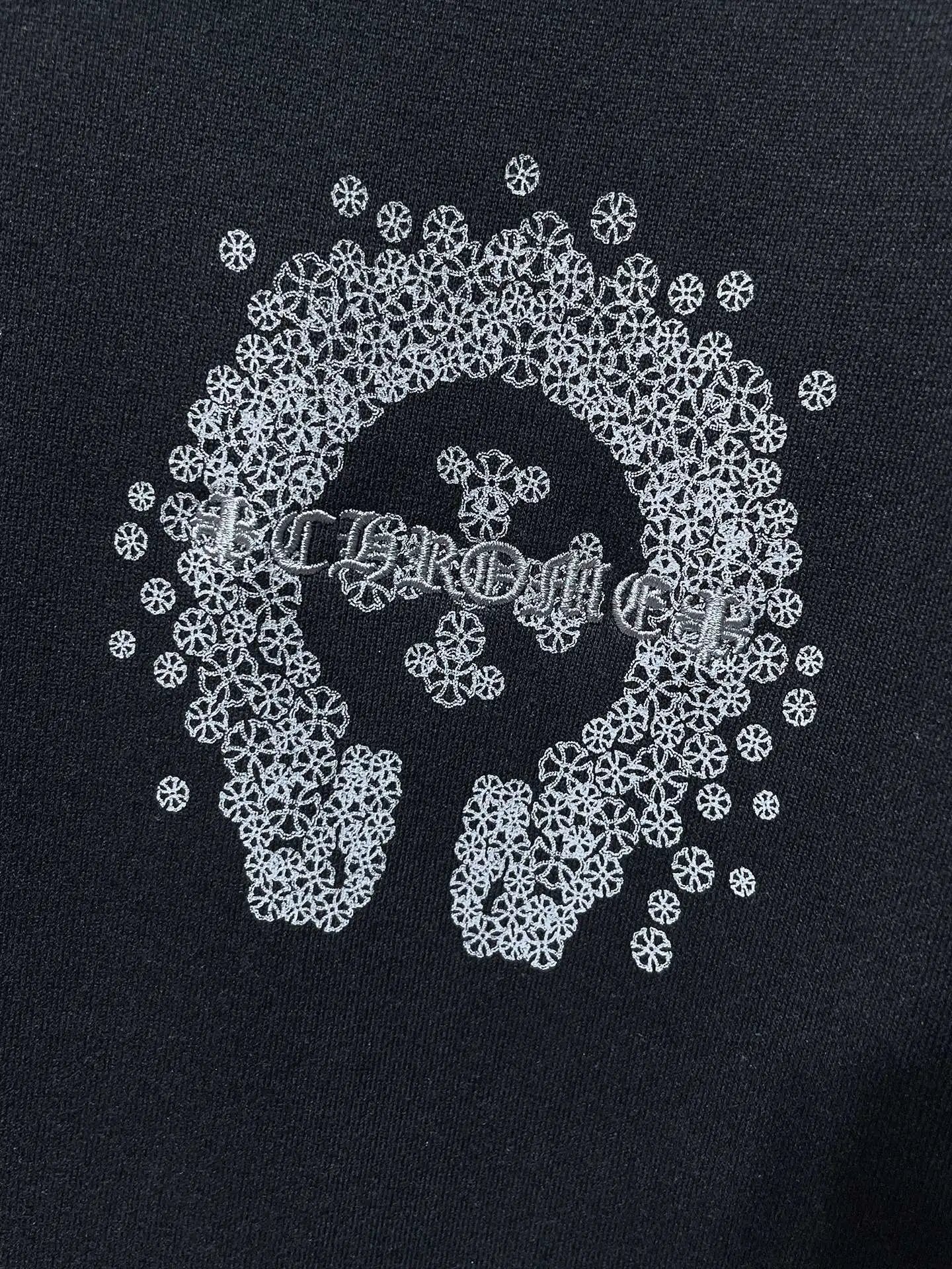 Chrome Hearts Cross Motif Knit Sweater Black with Red Embroidery - 37