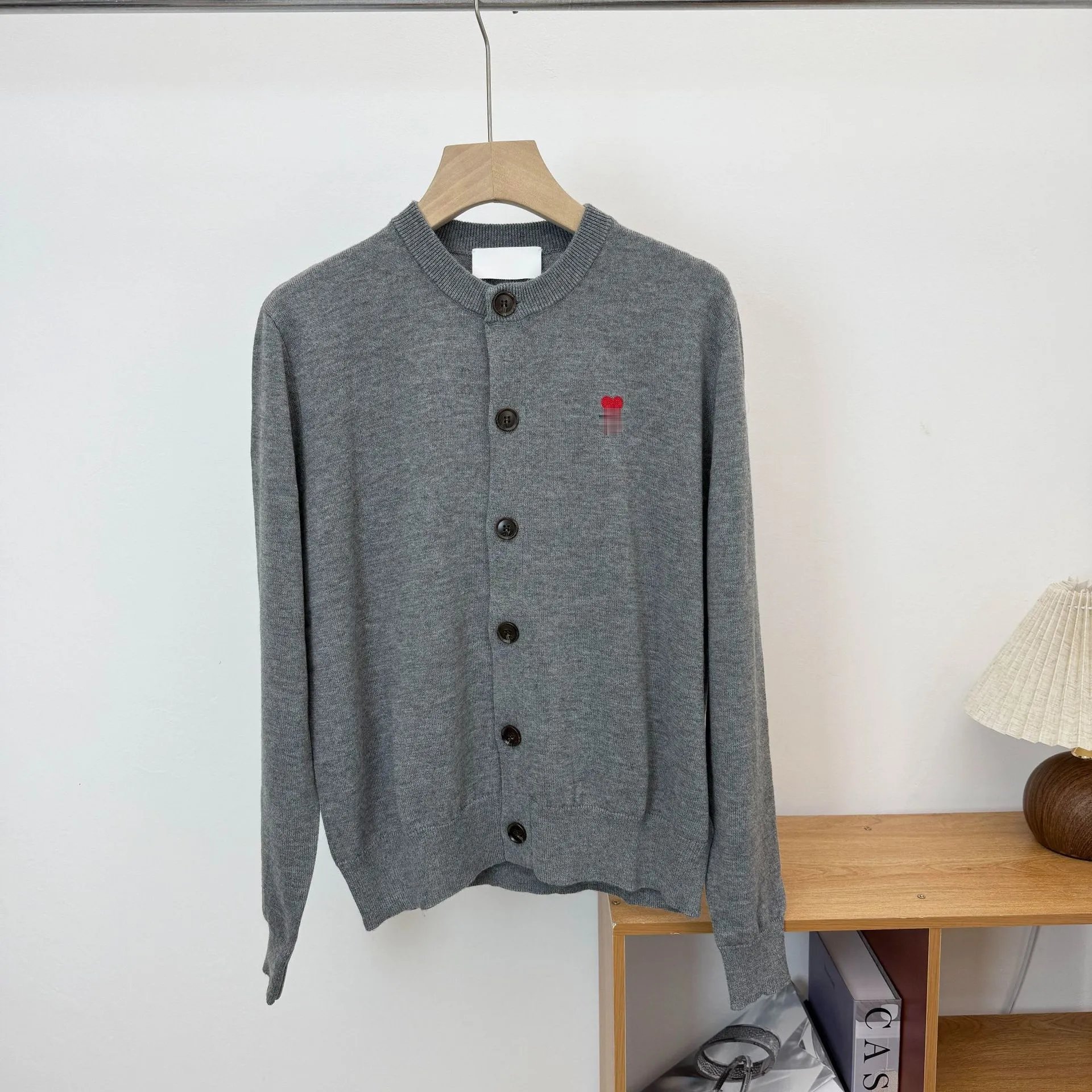 Design Knit Cardigan Beige Button-Front Cardigan - 6