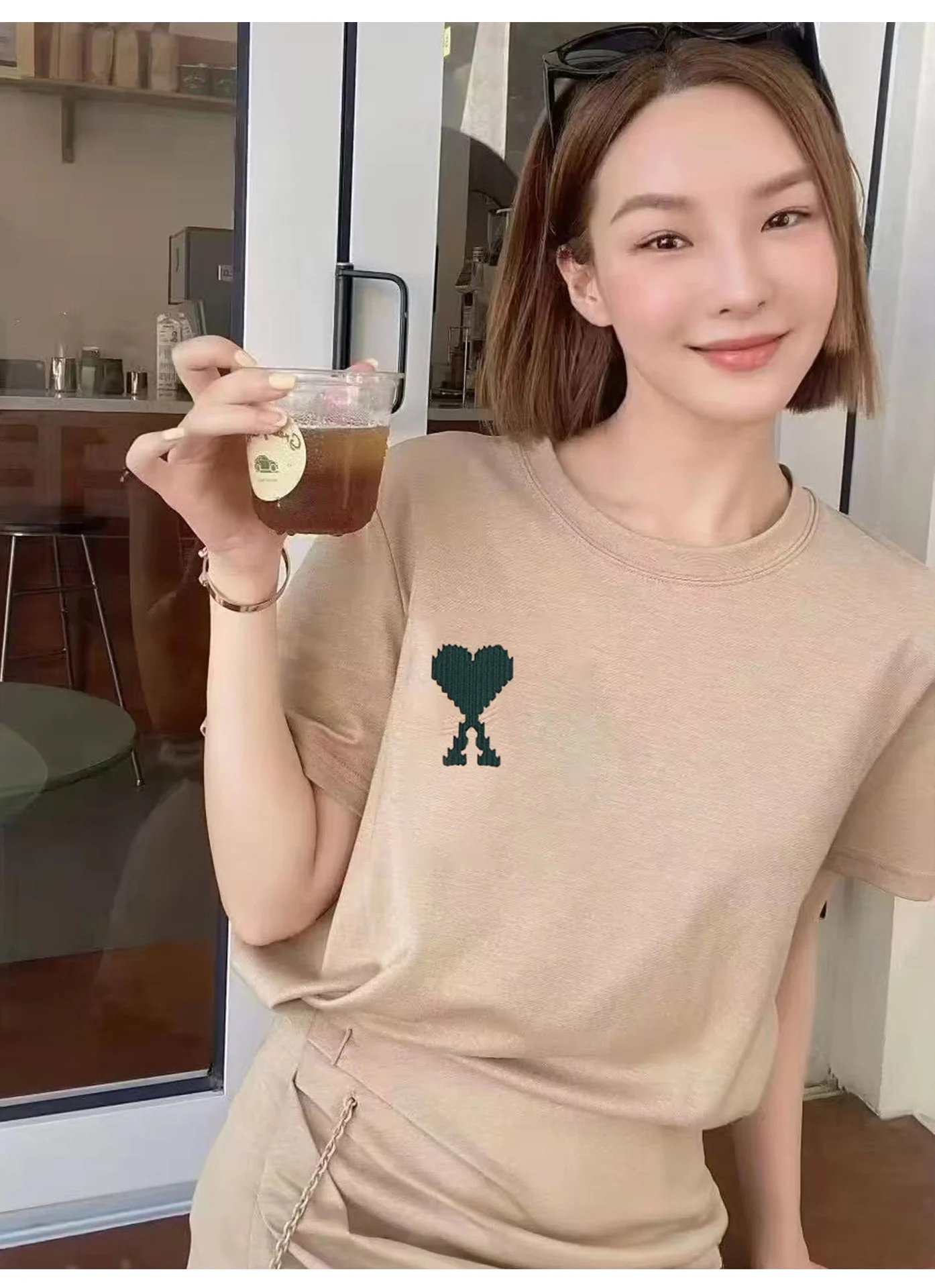 Comme des Garçons Play Heart Logo Brown T-Shirt - 18