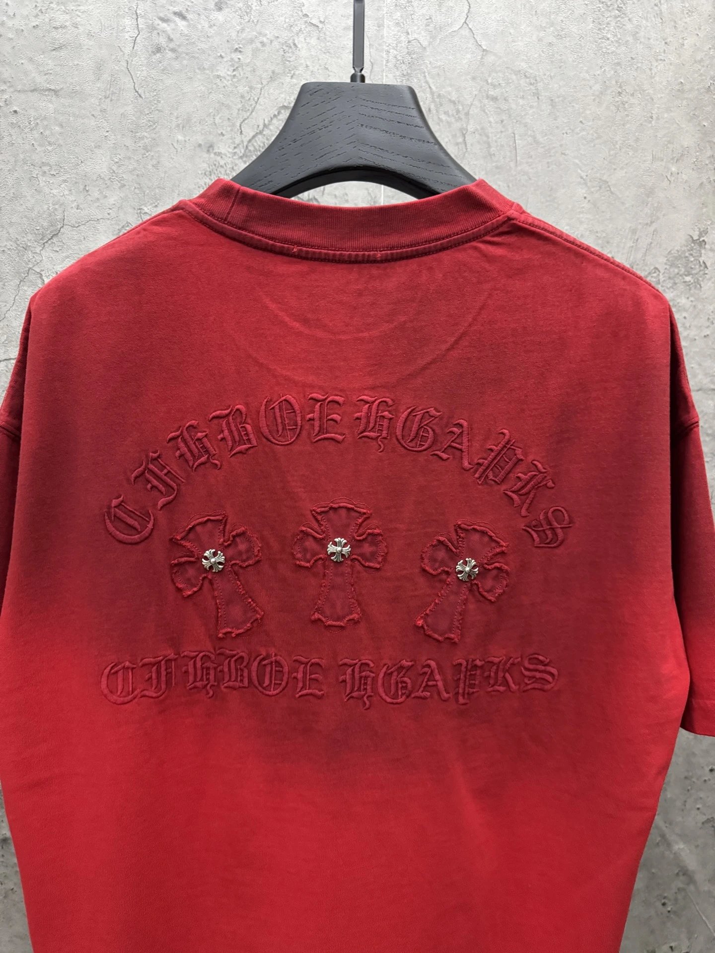 Chrome Hearts Embroidered Washed Black T-Shirt - 27