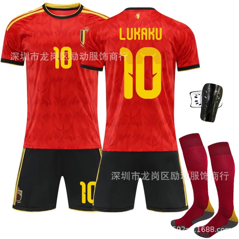 Design Belgium National Team 2022 Home Kit Red Yellow Jersey and Shorts Jersey - 4