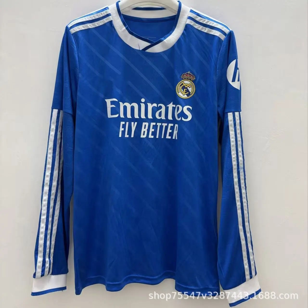 Real Madrid Training Jersey Navy with Emirates Sponsorship Long-Sleeve - 8