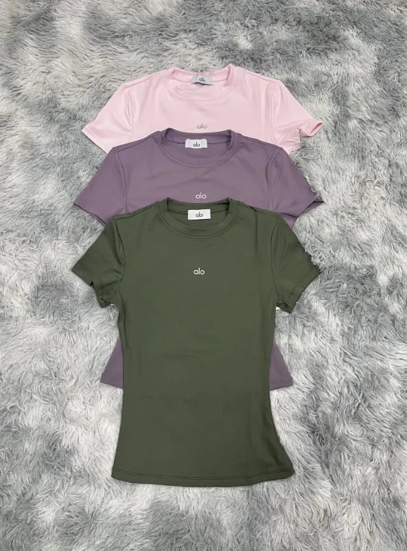 Alo Reflective High-Neck Crop Top Brown Activewear Set - 17