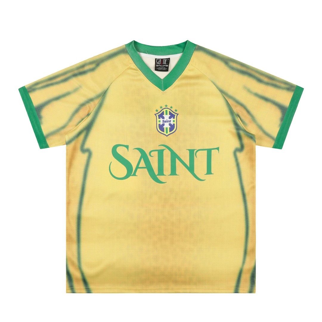 Design Saint FC Yellow Green V-Neck Jersey - 27