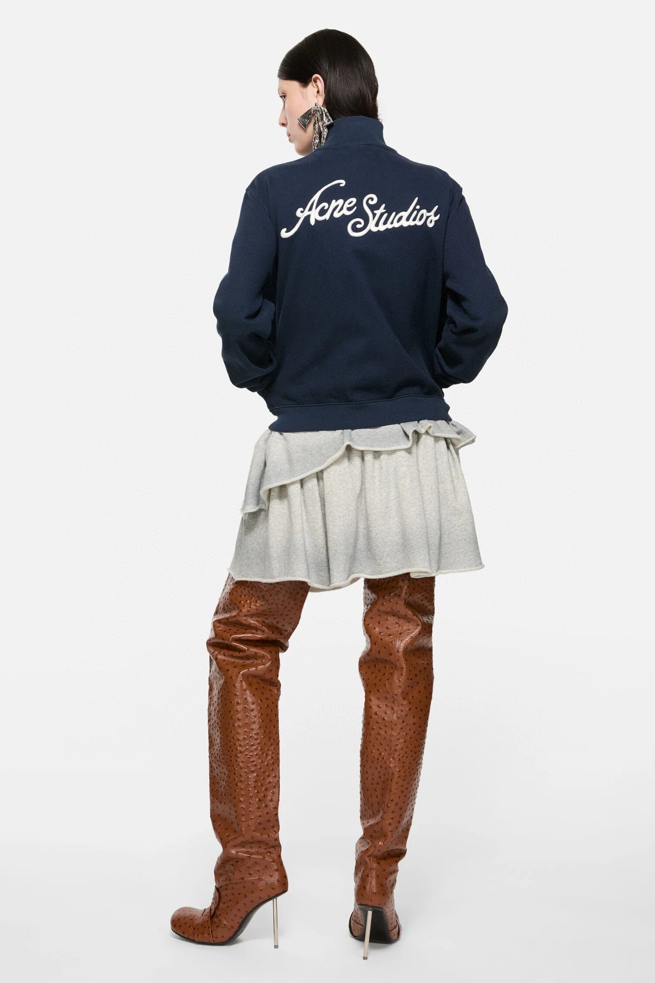 Acne Studios Logo-Embroidered Zip-Up Jacket Navy Outerwear Jacket - 31