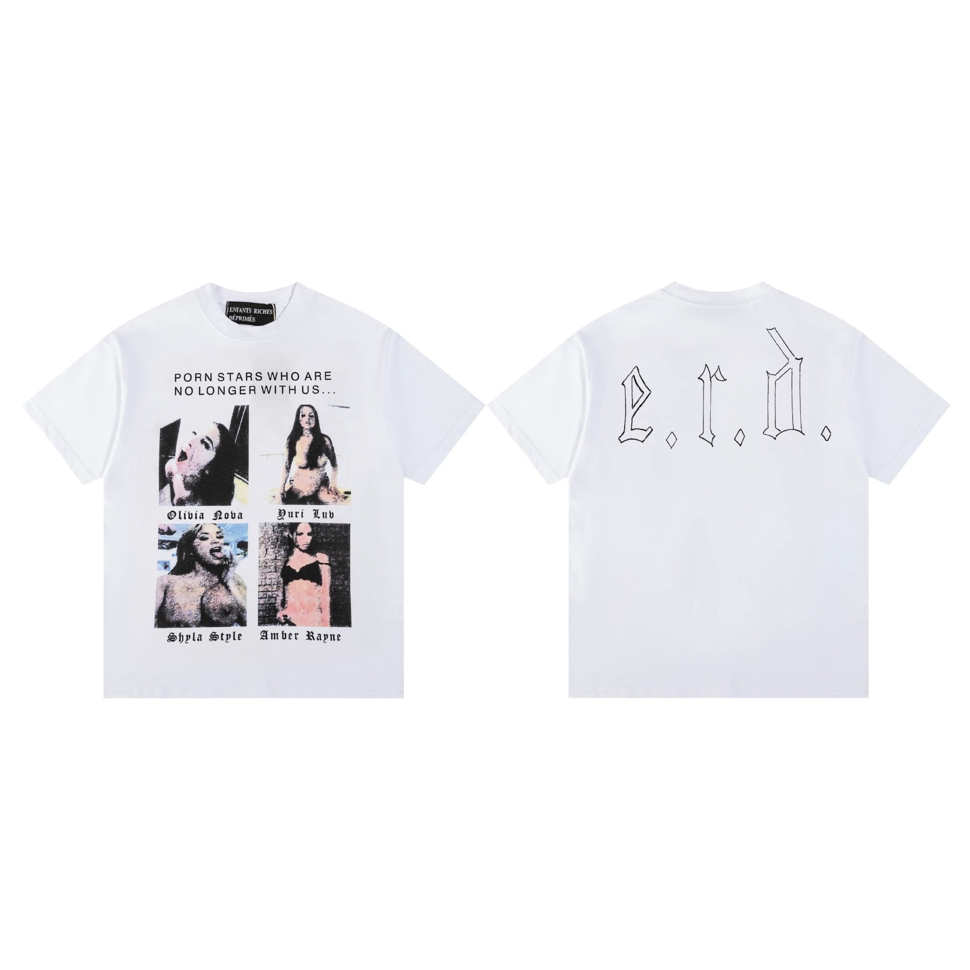 Enfants Riches Déprimés Newspaper Print Graphic T-Shirt White and Black - 16
