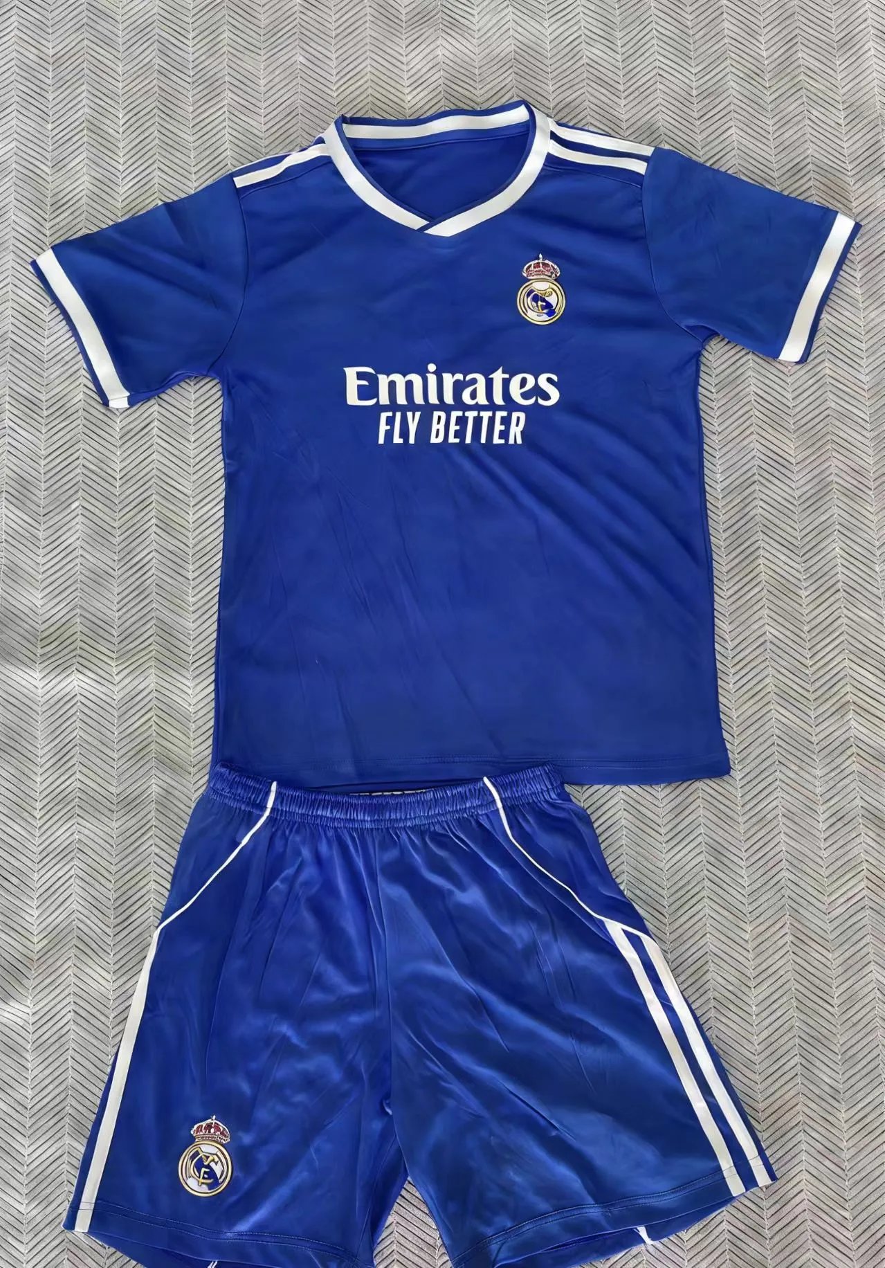 Inter Milan Home Kit Black and Blue Striped Jersey and Shorts Set - 9