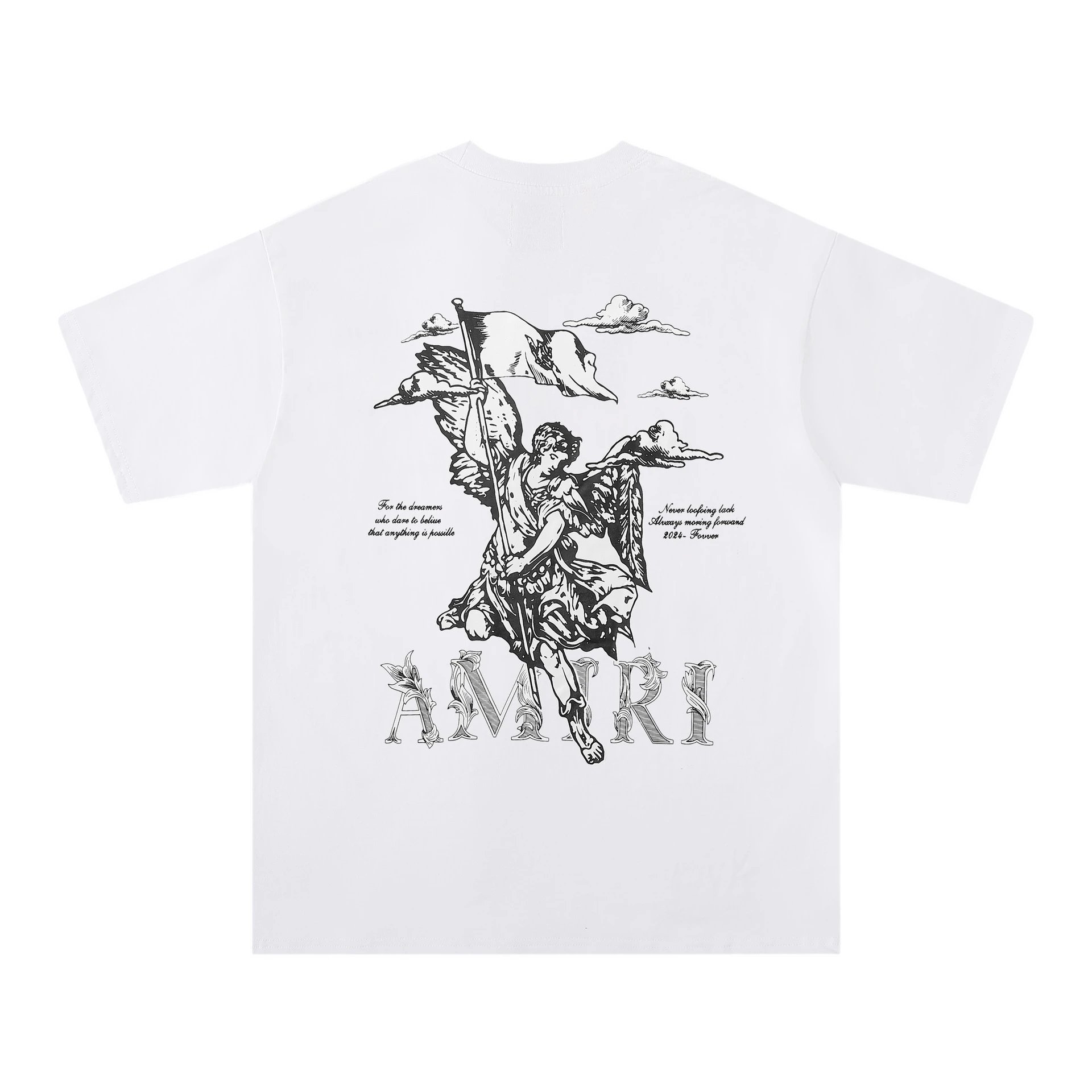 Amiri Ornate Script Logo White T-Shirt - 50