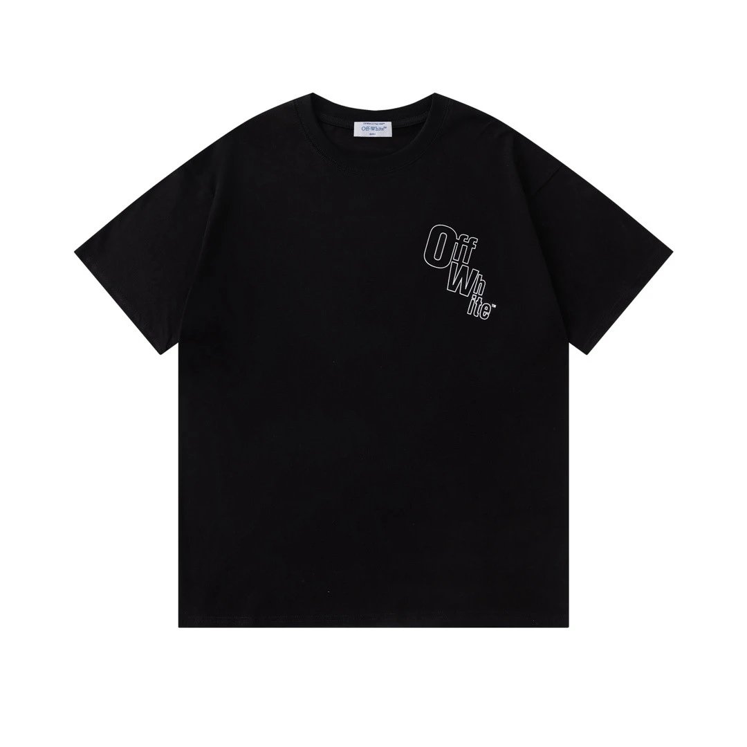 Off-White Floral Logo T-Shirt Black - 26