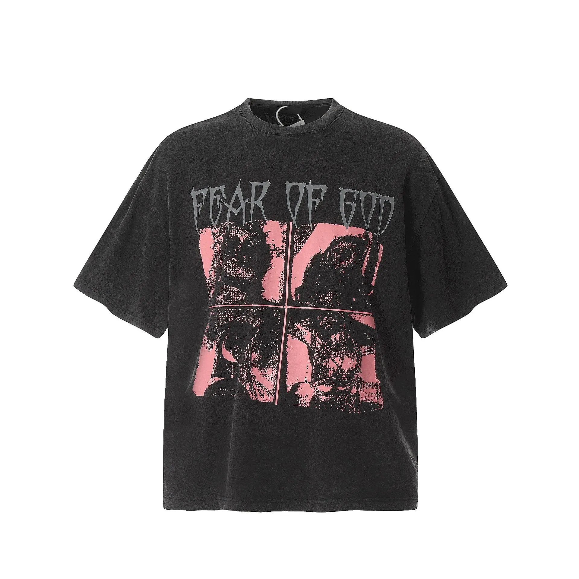 Design Testament Band Graphic Oversized T-Shirt Black T-Shirts - 24
