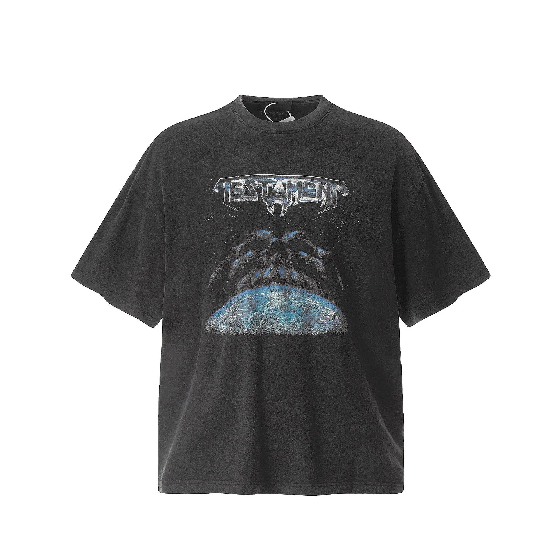 Design Testament Band Graphic Oversized T-Shirt Black T-Shirts - 27