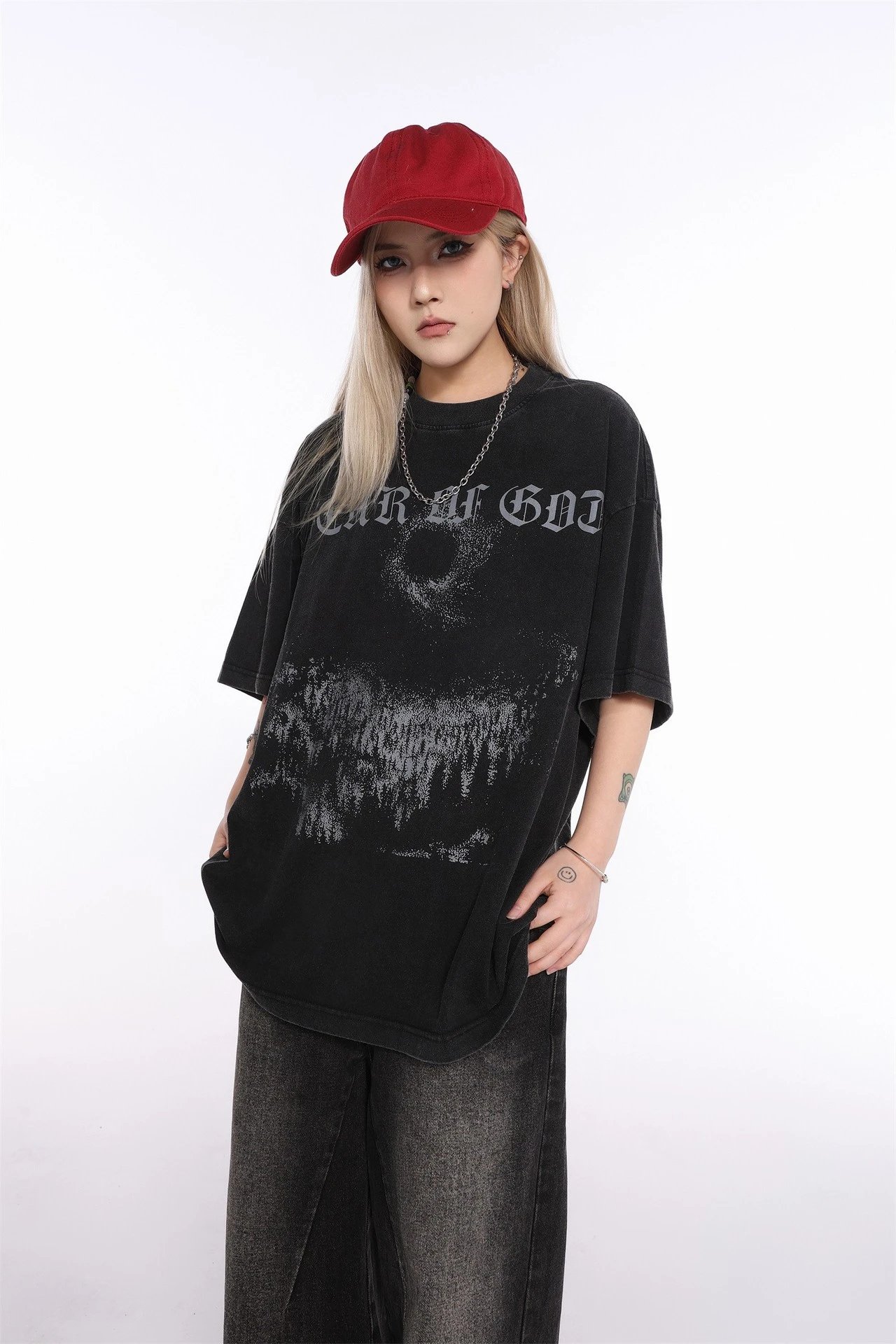 Design Testament Band Graphic Oversized T-Shirt Black T-Shirts - 37