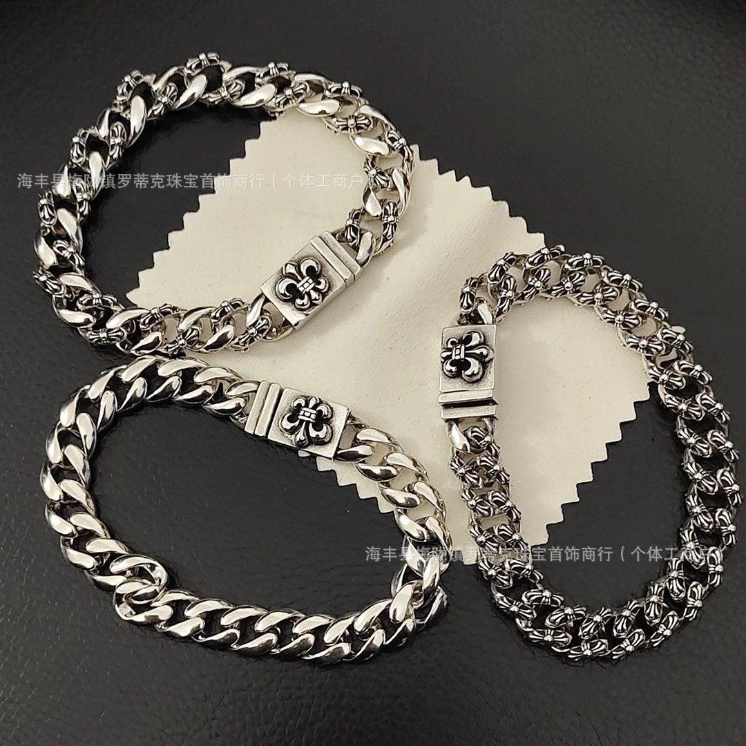 Chrome Hearts Classic Link Bracelet Silver Jewelry - 4