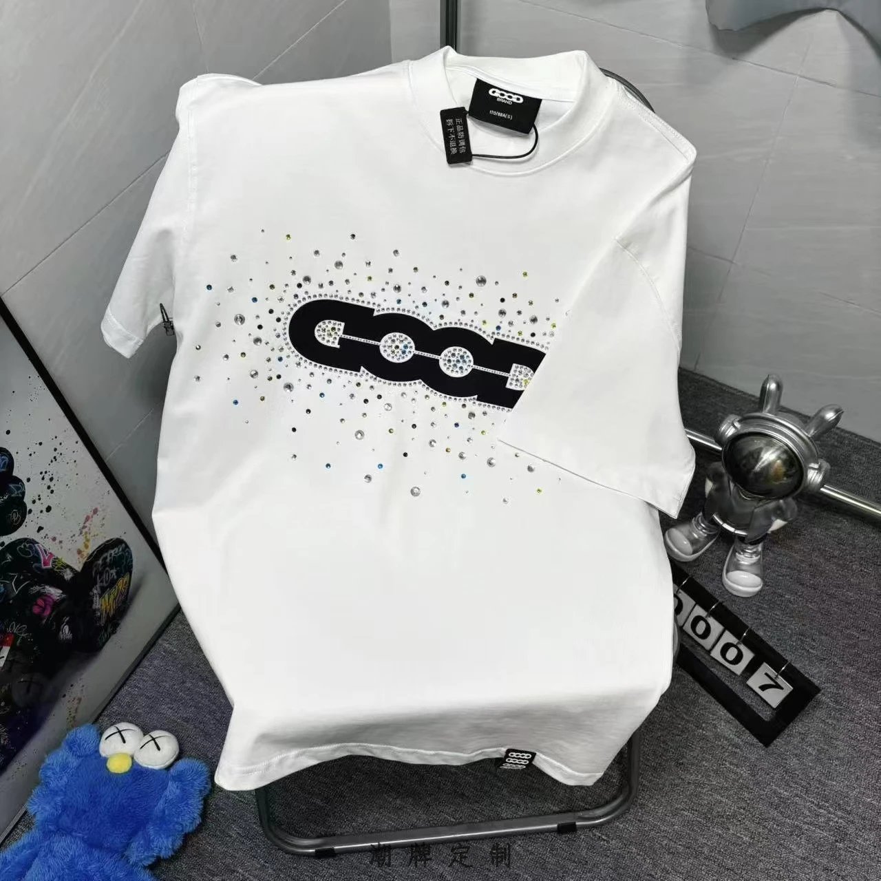 Design Abstract Chain Hoodie White - 24