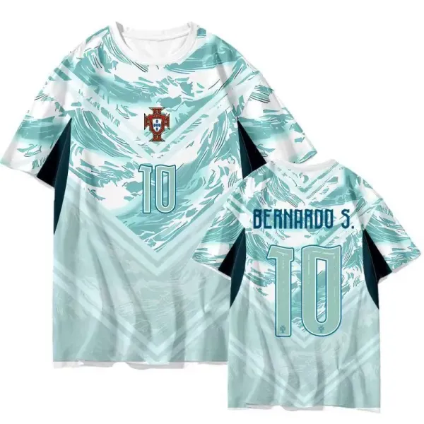 Portugal National Team Bernardo Silva #10 Jersey Red T-Shirt - 8
