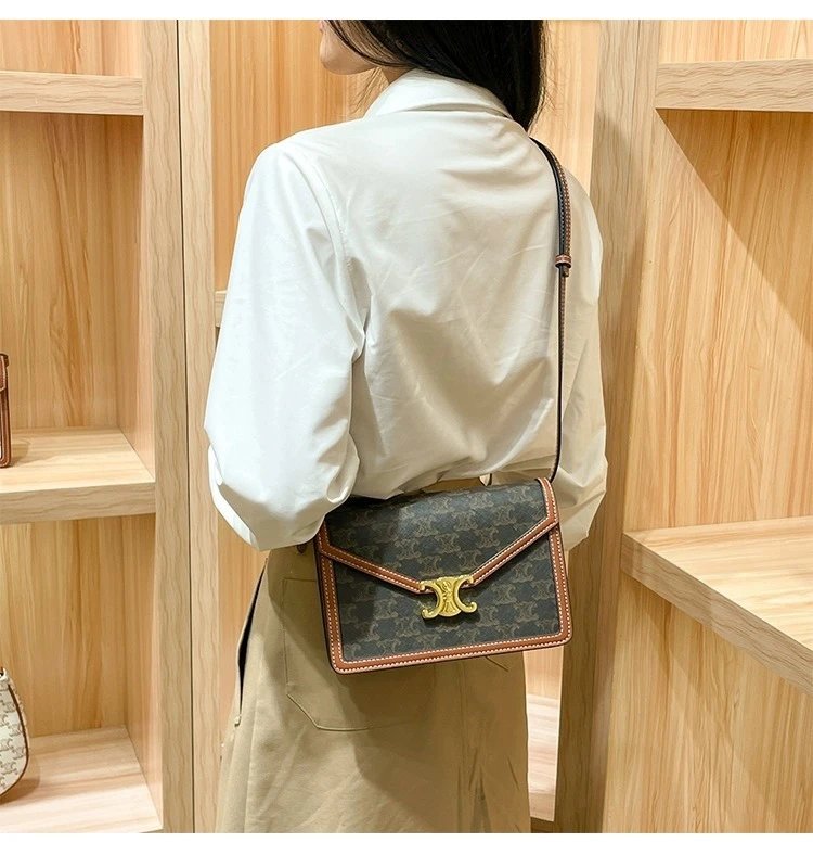Design I.T Studio.HK C-Logo Crossbody Bag Olive Green with Tan Leather Trim Crossbody Bags - 7