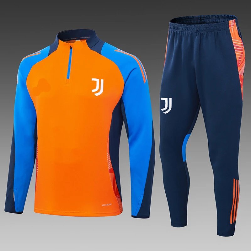 Juventus Training Tracksuit Navy Blue with Orange and Light Blue Accents - 18