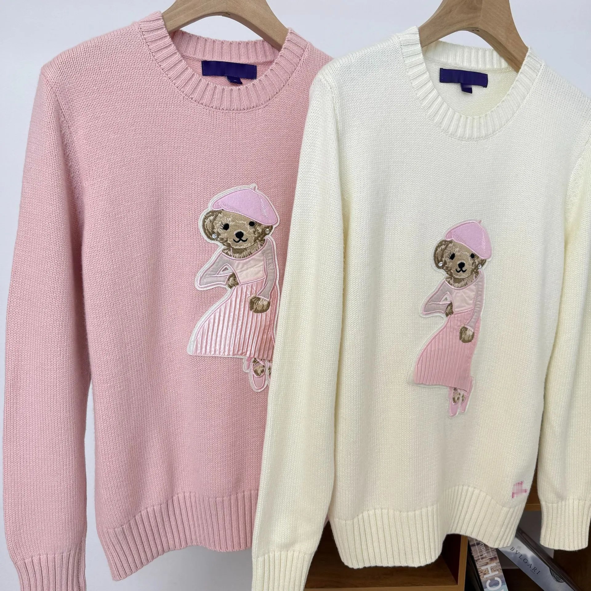 Polo Ralph Lauren Bear Appliqué Sweater Cream - 5