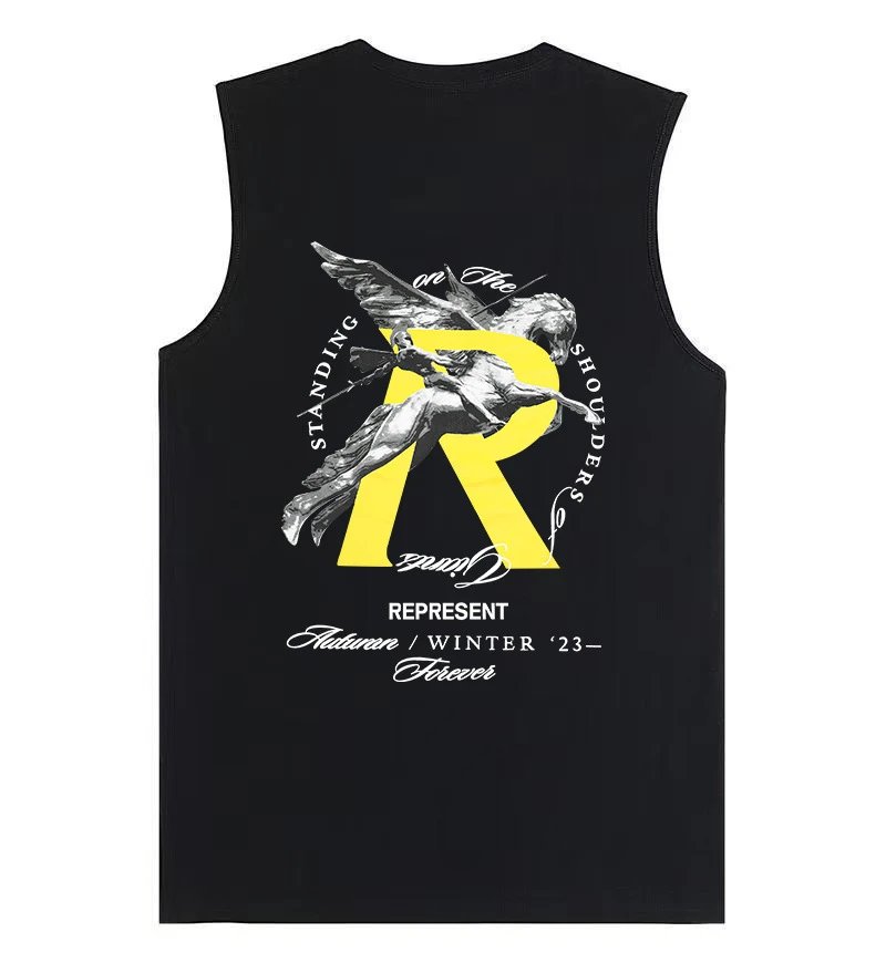 Represent Standing On The Shoulders Of Giants Sleeveless Top Olive Green Vest-Top - 11