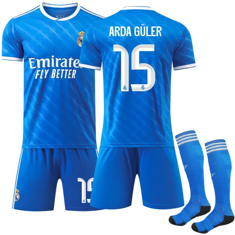 Real Madrid Arda Güler #15 Blue Away Jersey Set - 5