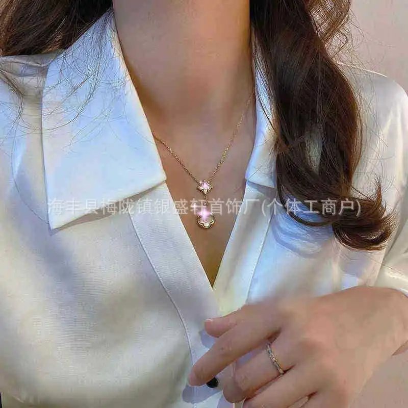 Design Floral Charm Chain Bracelet Rose Gold Pink Opal Jewelry - 3