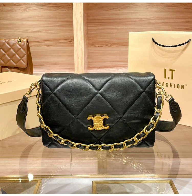 Design iFashion Quilted Chain Strap Shoulder Bag Brown Shoulder Bags - 9