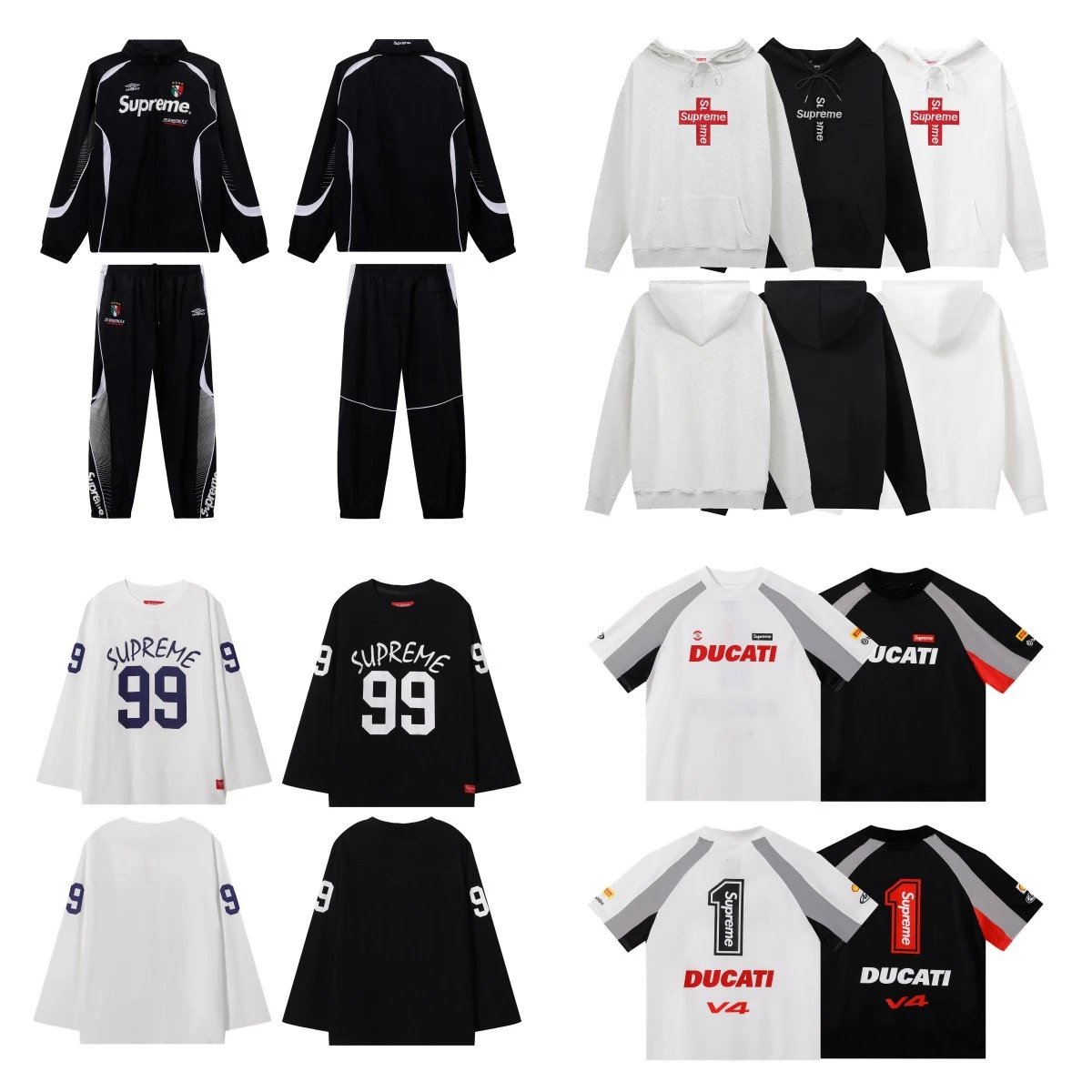 Supreme x Ducati Racing Windbreaker Black / Gray Jacket Outerwear - 2