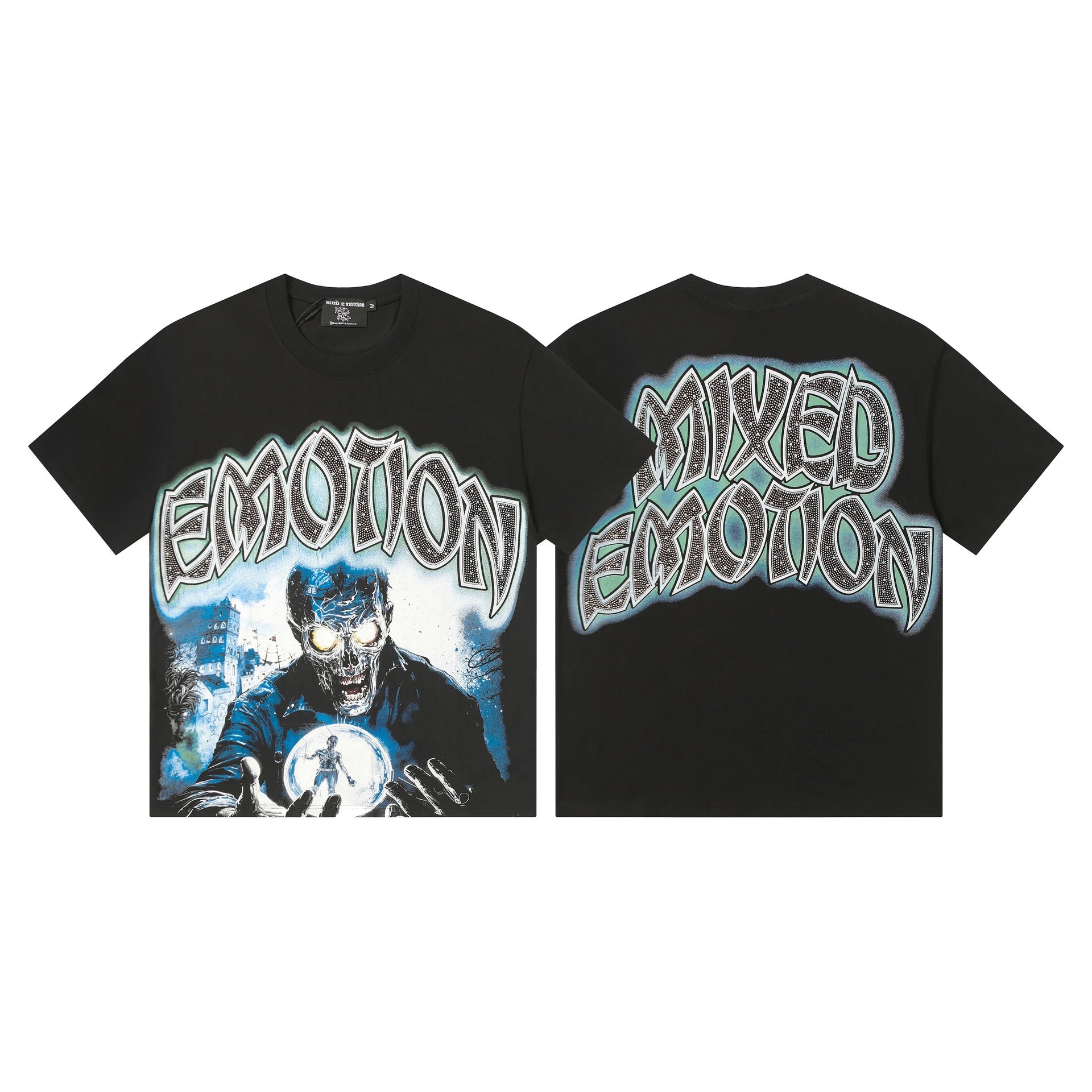 Hellstar Emotions Never Die Studded Graphic T-Shirt Black - 8