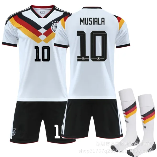 Design Germany National Team Home Kit 2024 Musiala #10 Jersey Set White / Black / Red / Yellow Sets - 1
