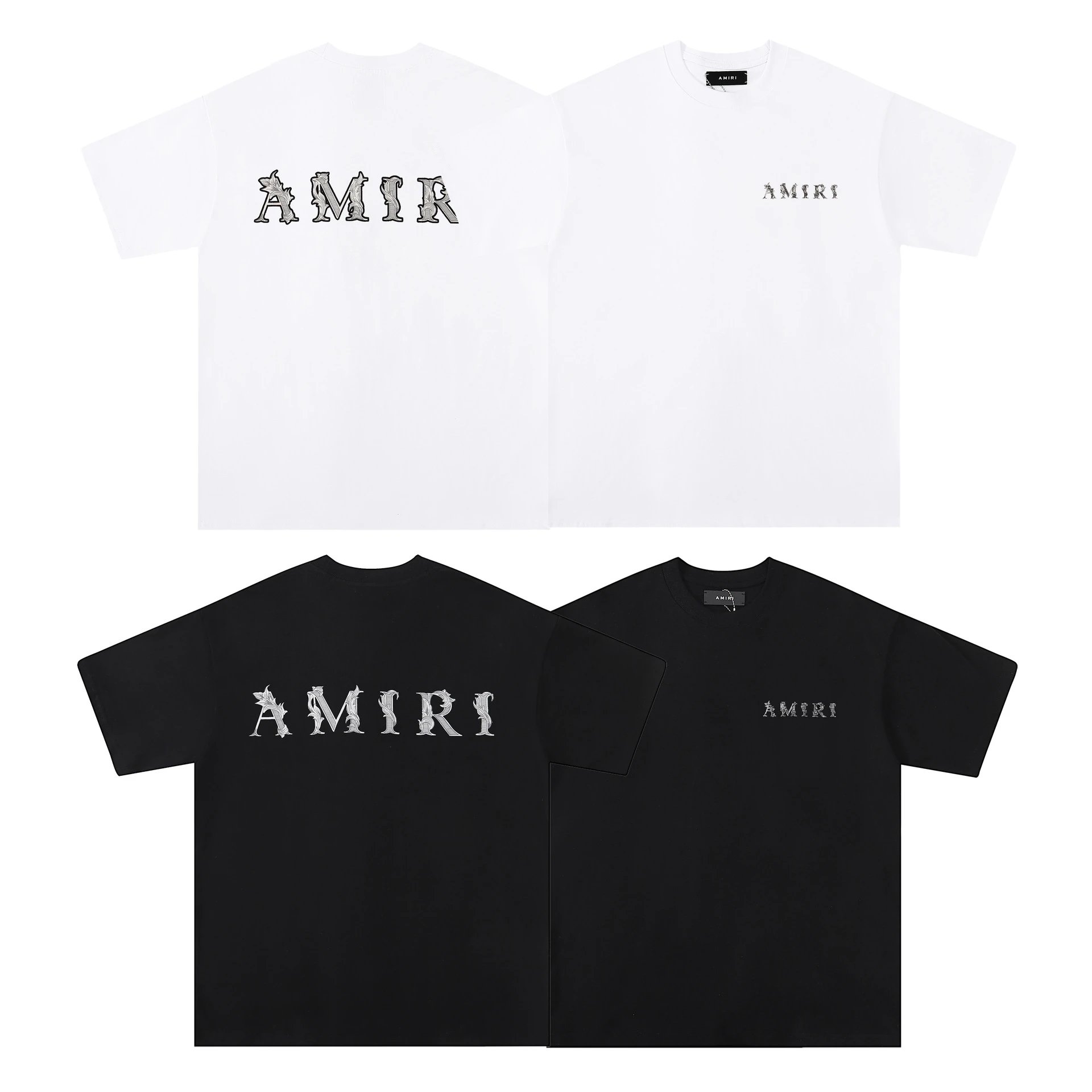 Amiri Ornate Script Logo White T-Shirt - 19