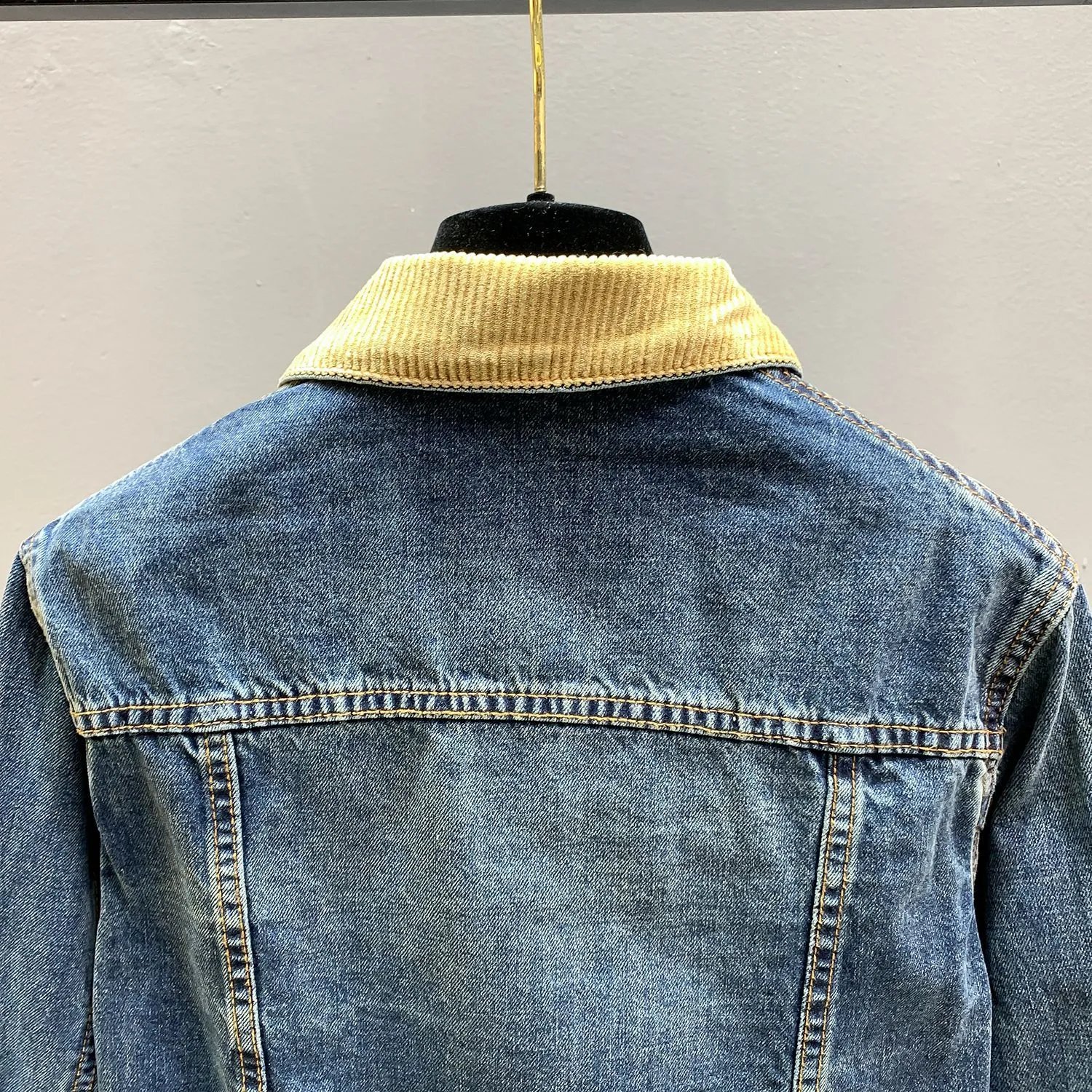 Miu Miu Corduroy Collar Denim Jacket Blue - 5