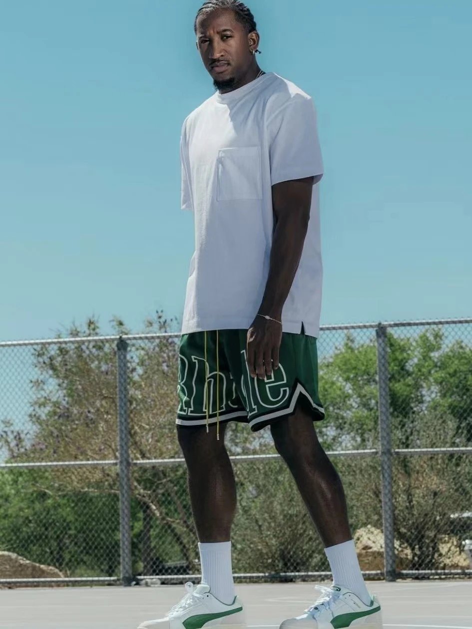 Rhude Mesh Basketball Shorts Green - 23