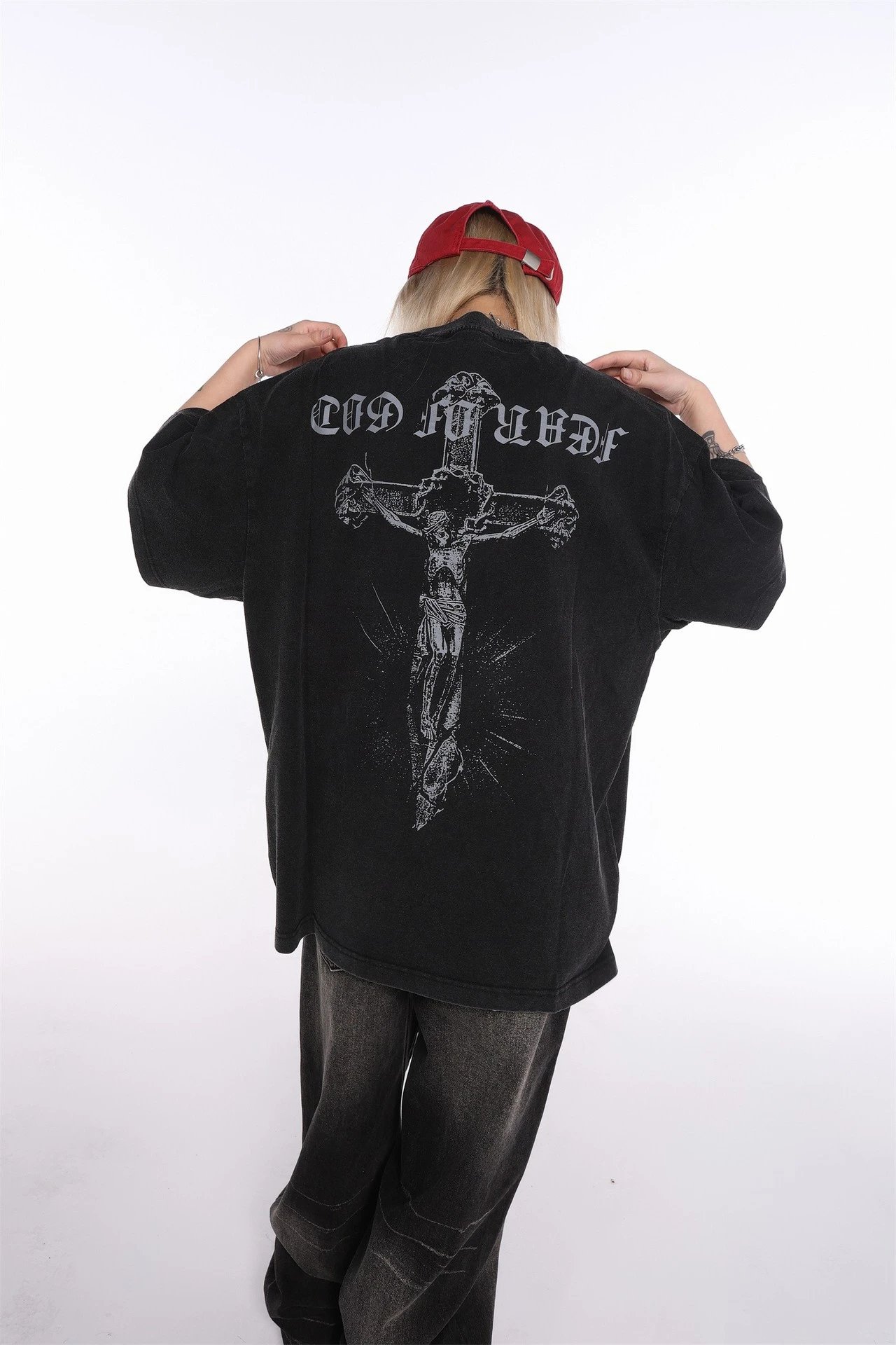 Design Testament Band Graphic Oversized T-Shirt Black T-Shirts - 38