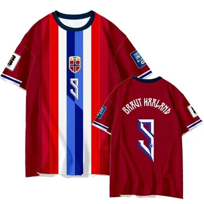 Design Norway National Team Inspired Striped Jersey Red / White / Blue Jersey - 3