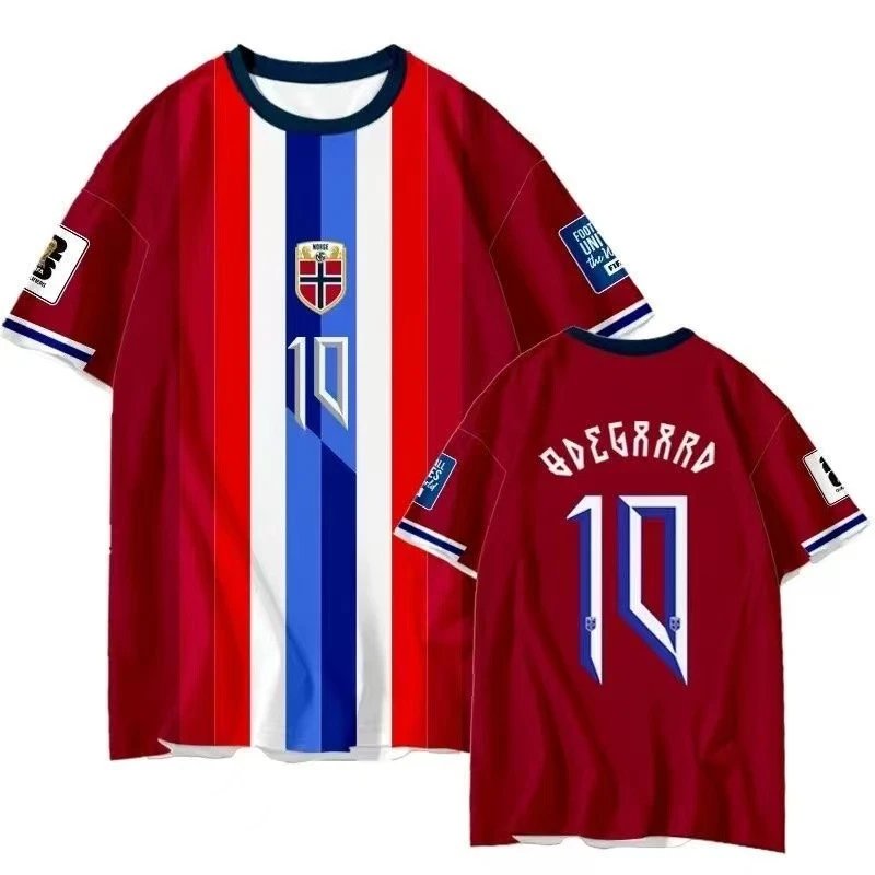 Design Norway National Team Inspired Striped Jersey Red / White / Blue Jersey - 4