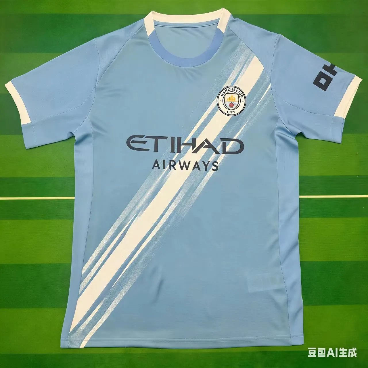 Olympique de Marseille Third Jersey Black and Sky Blue - 10